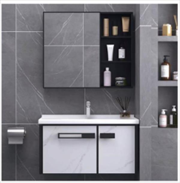 Bộ tủ chậu lavabo phòng tắm bằng nhôm màu