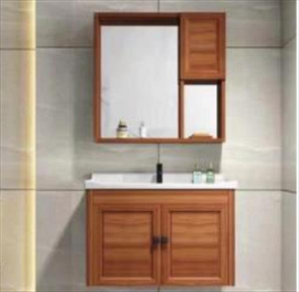 Bộ tủ chậu lavabo phòng tắm bằng nhôm màu giả gỗ